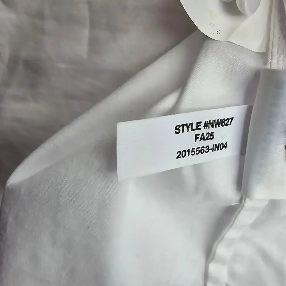 Madewell Womans size XS Cropped Puff Long Sleeve Button Up Shirt White NW627 NEW